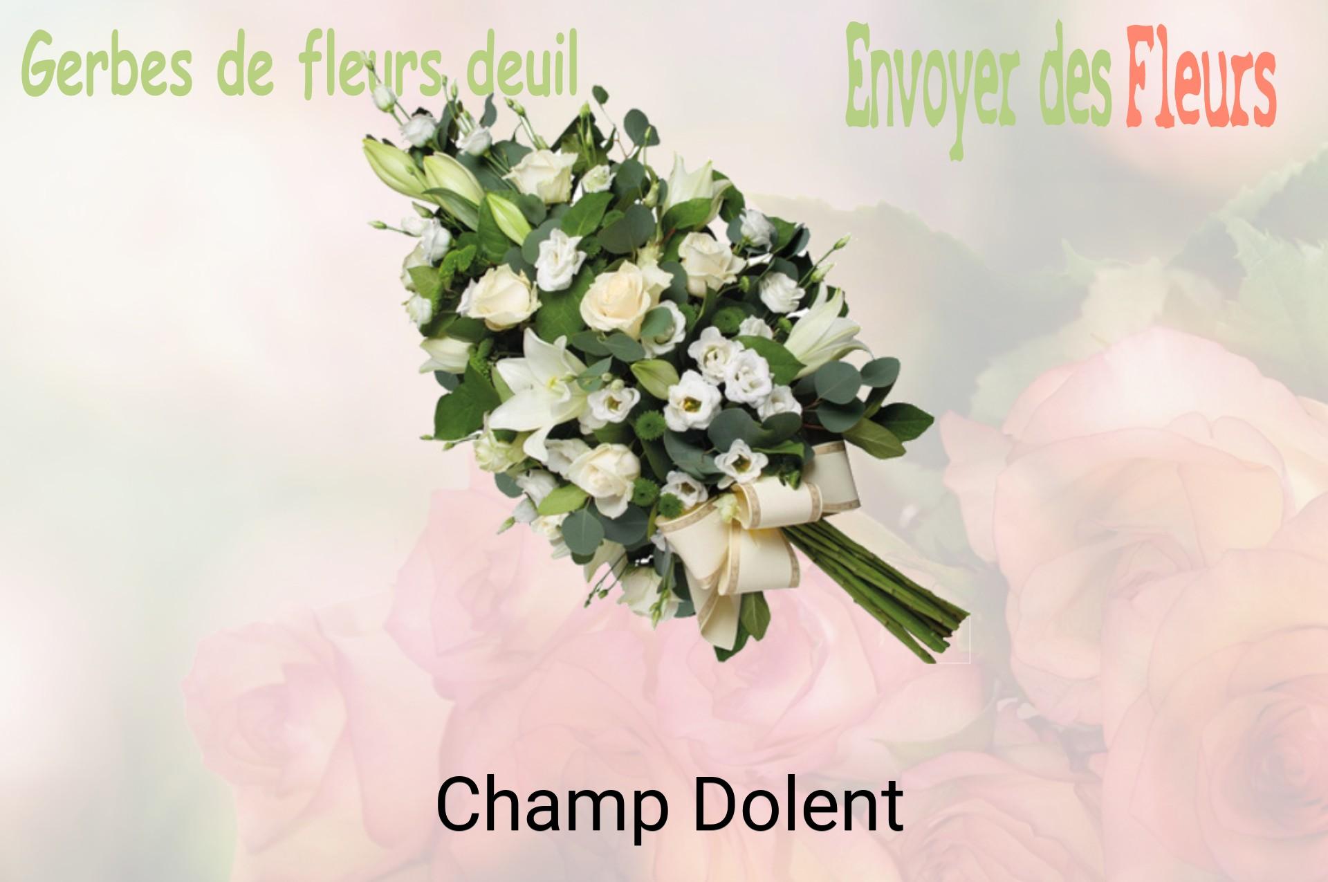 Gerbe de fleurs de deuil livrée à Champ-Dolent